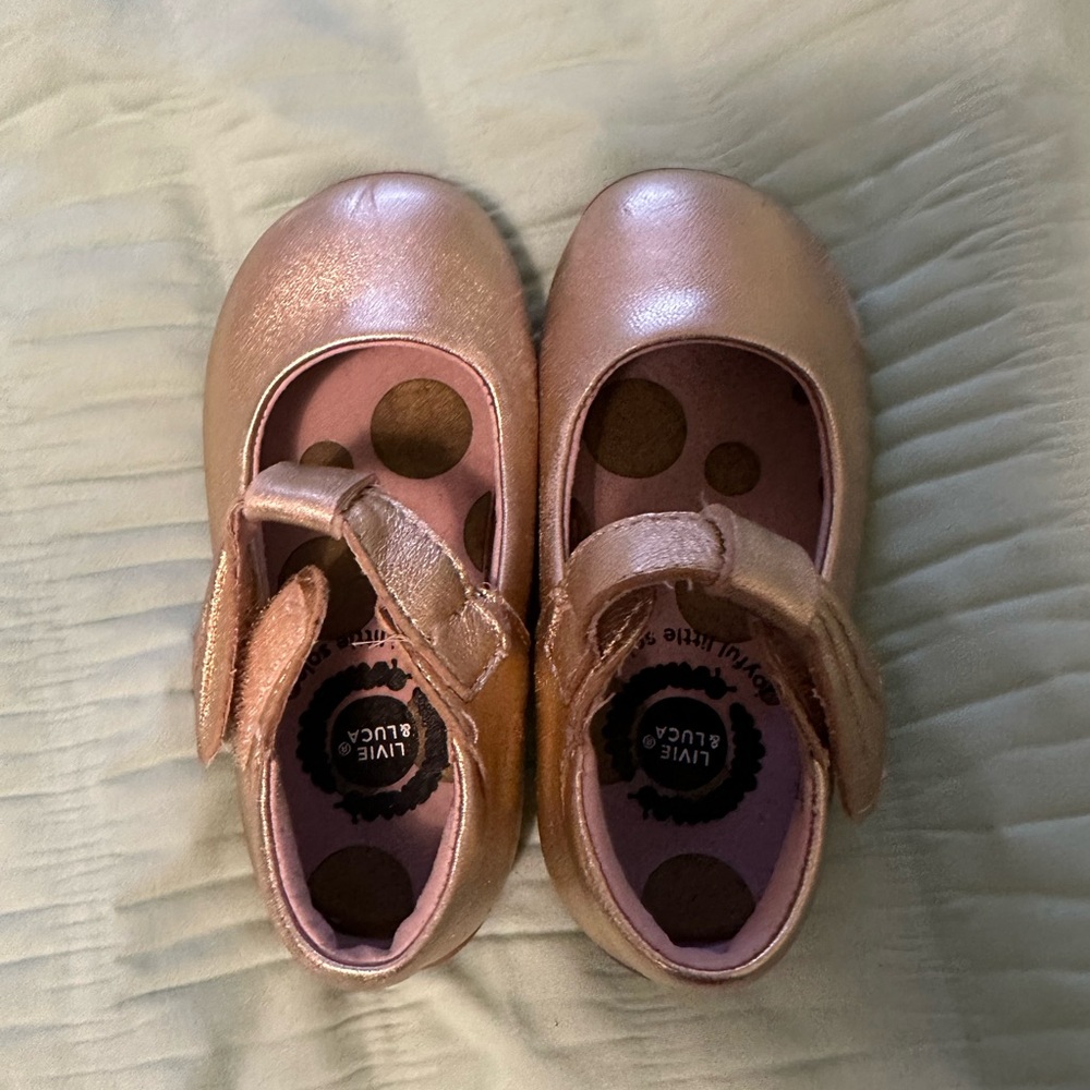 Livie & Luca Rose Gold Dress Shoes with Strap size 5